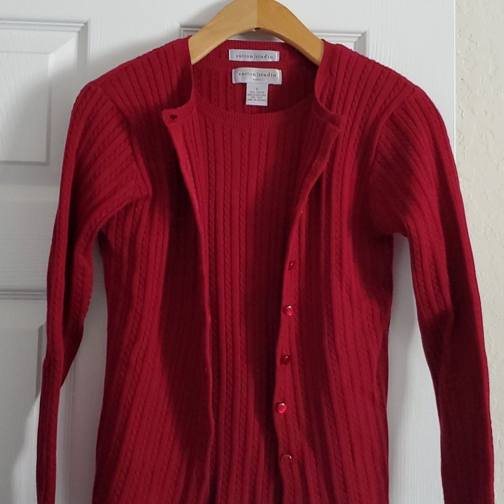 Sutton Studio Cable Knit Sweater Set